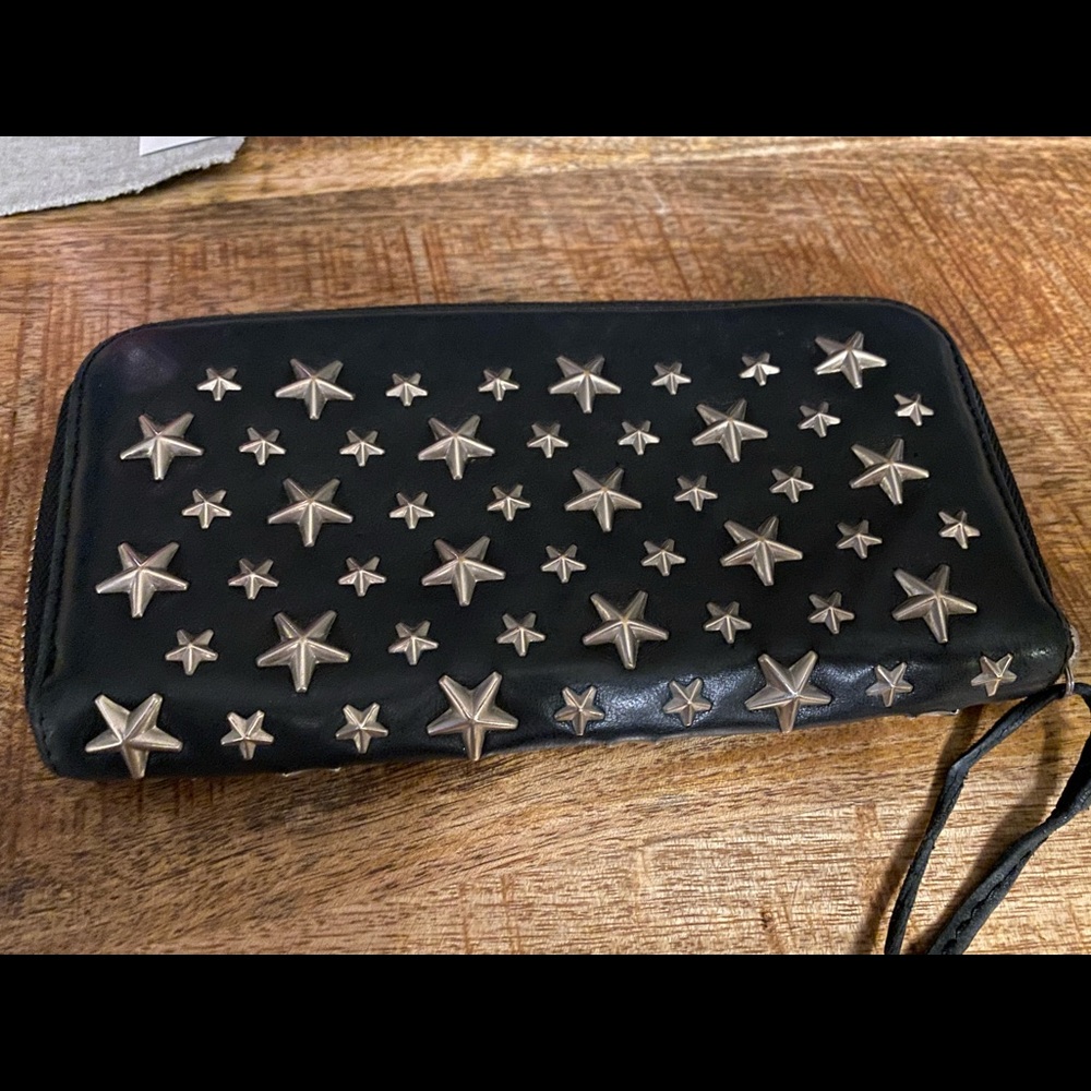 Jimmy Choo star studded long wallet black